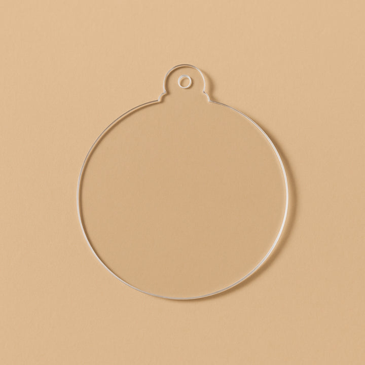 Clear acrylic ornament template for creating a unique Christmas bauble gift