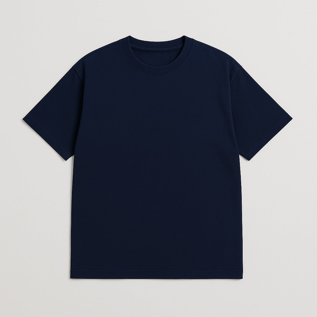 Dreamwithreem navy blue custom oversized tee with short sleeves and crew neck