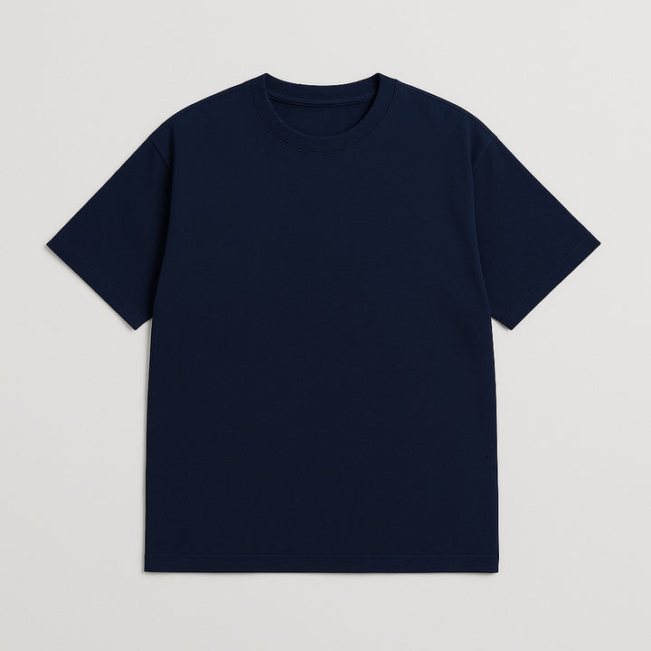 Dreamwithreem navy blue custom oversized tee with short sleeves and crew neck