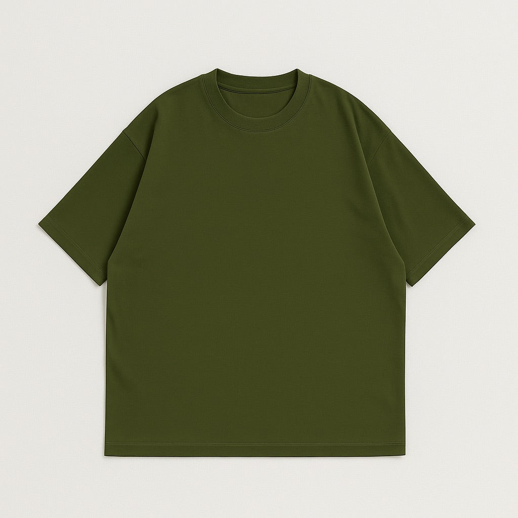 Green custom oversized tee with short sleeves and crew neck by dreamwithreem