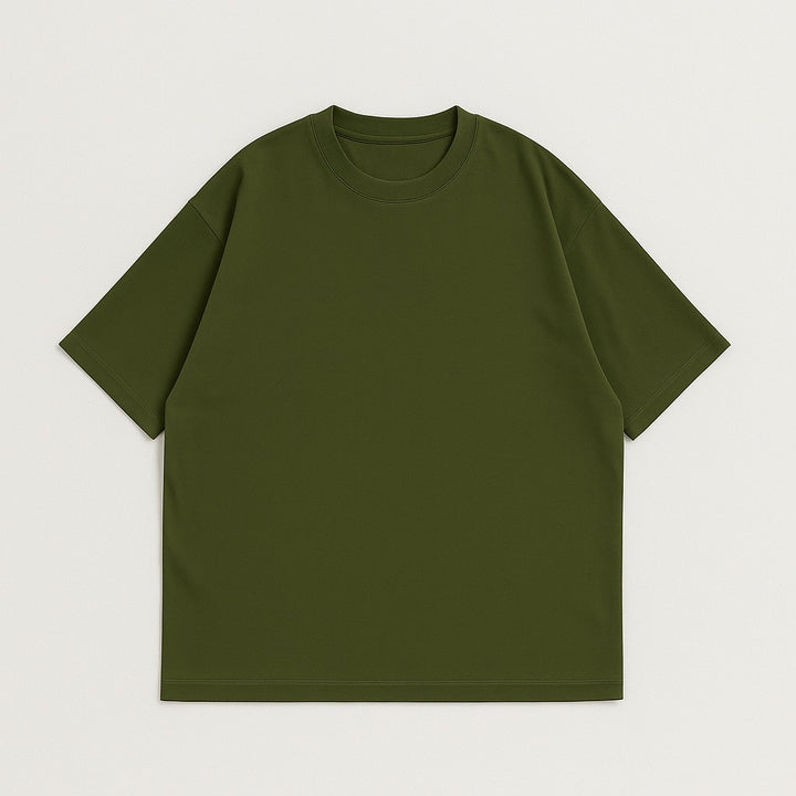 Green custom oversized tee with short sleeves and crew neck by dreamwithreem