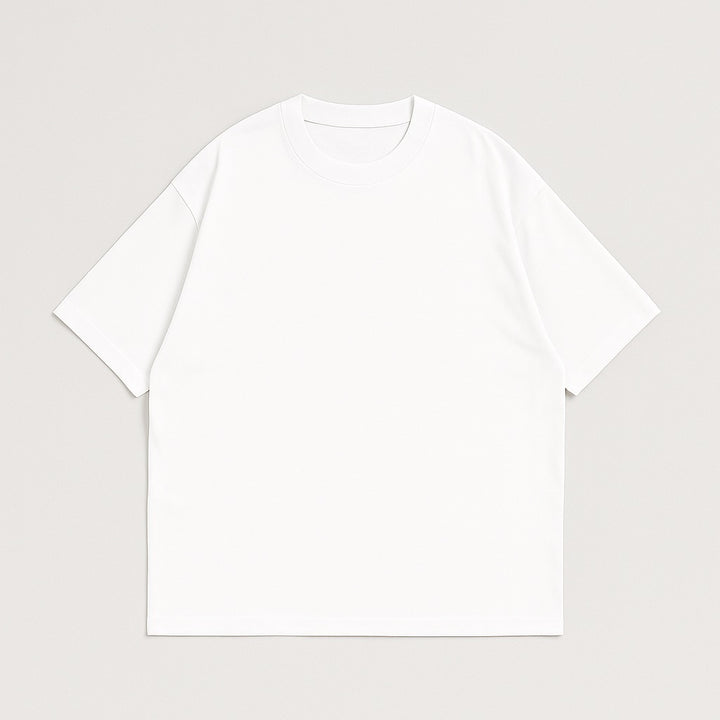 White custom oversized tee with short sleeves and relaxed fit by dreamwithreem