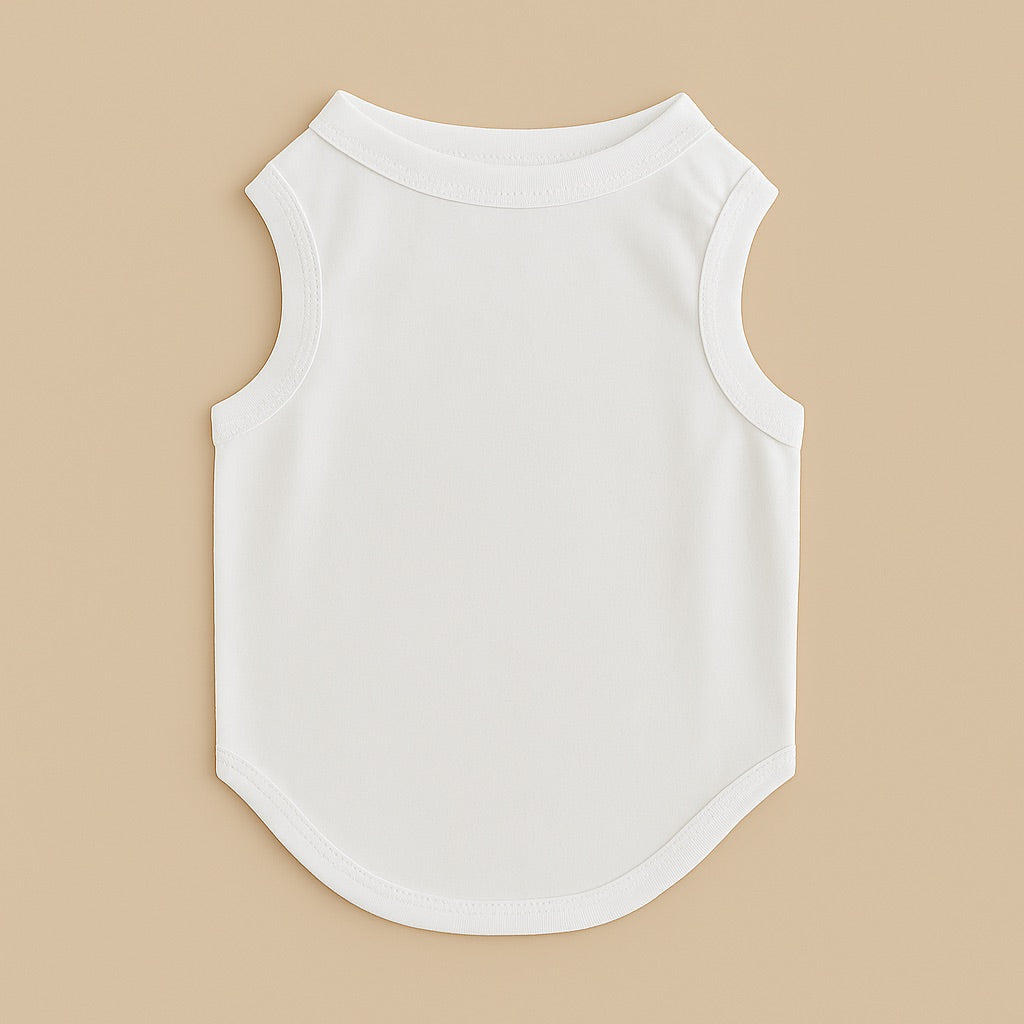 White sleeveless personalized pet clothing for small dogs or cats by dreamwithreem